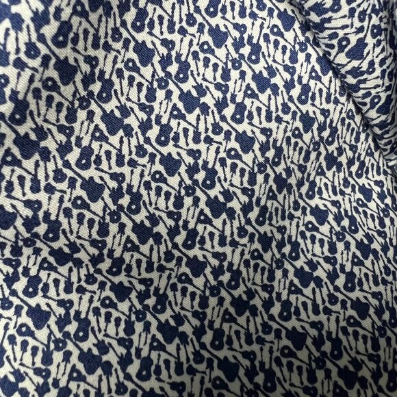 Ledbury Mens Blue Guitar Pattern Long Sleeve Button Down Shirt Size Medium - Picture 3 of 9